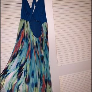 Vivid color Hi-Low maxi dress